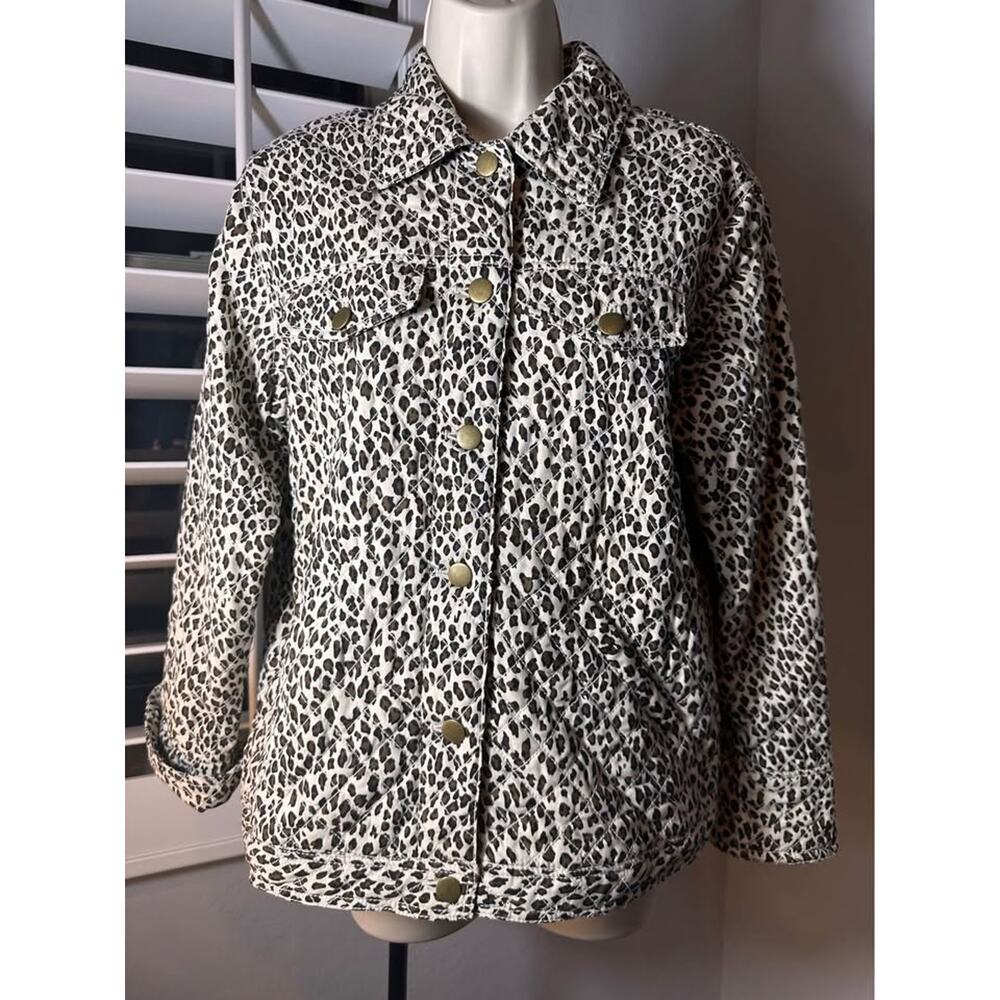 Coldwater Creek Animal Print Quilted‎ jacket (size PM)
